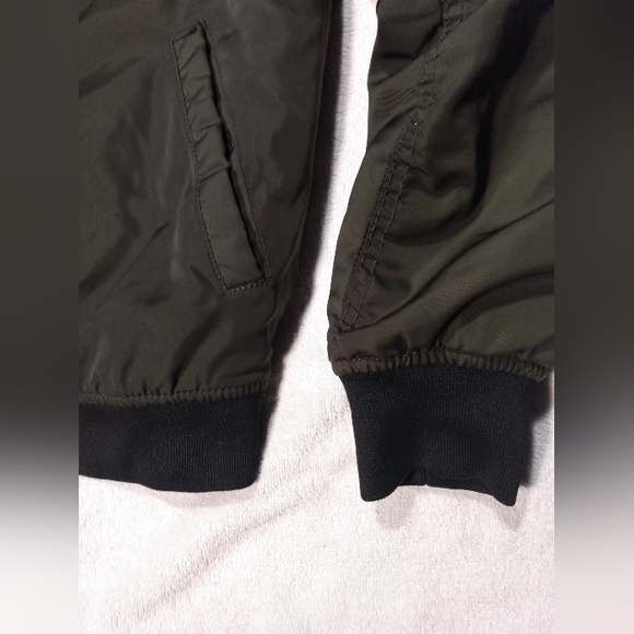 Pull & Bear Green Military Army Lined Bomber Jacket - Picture 8 of 12
